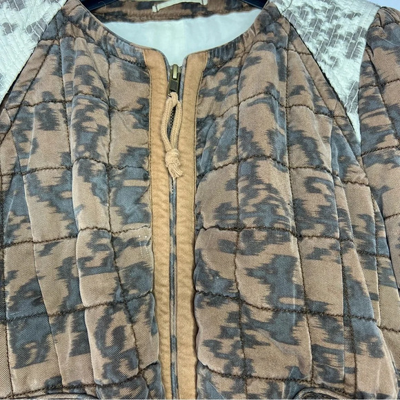 Wilfred Aritzia jacket coat  quilted brown lace pattern elbow patches luxe boho - Picture 12 of 14
